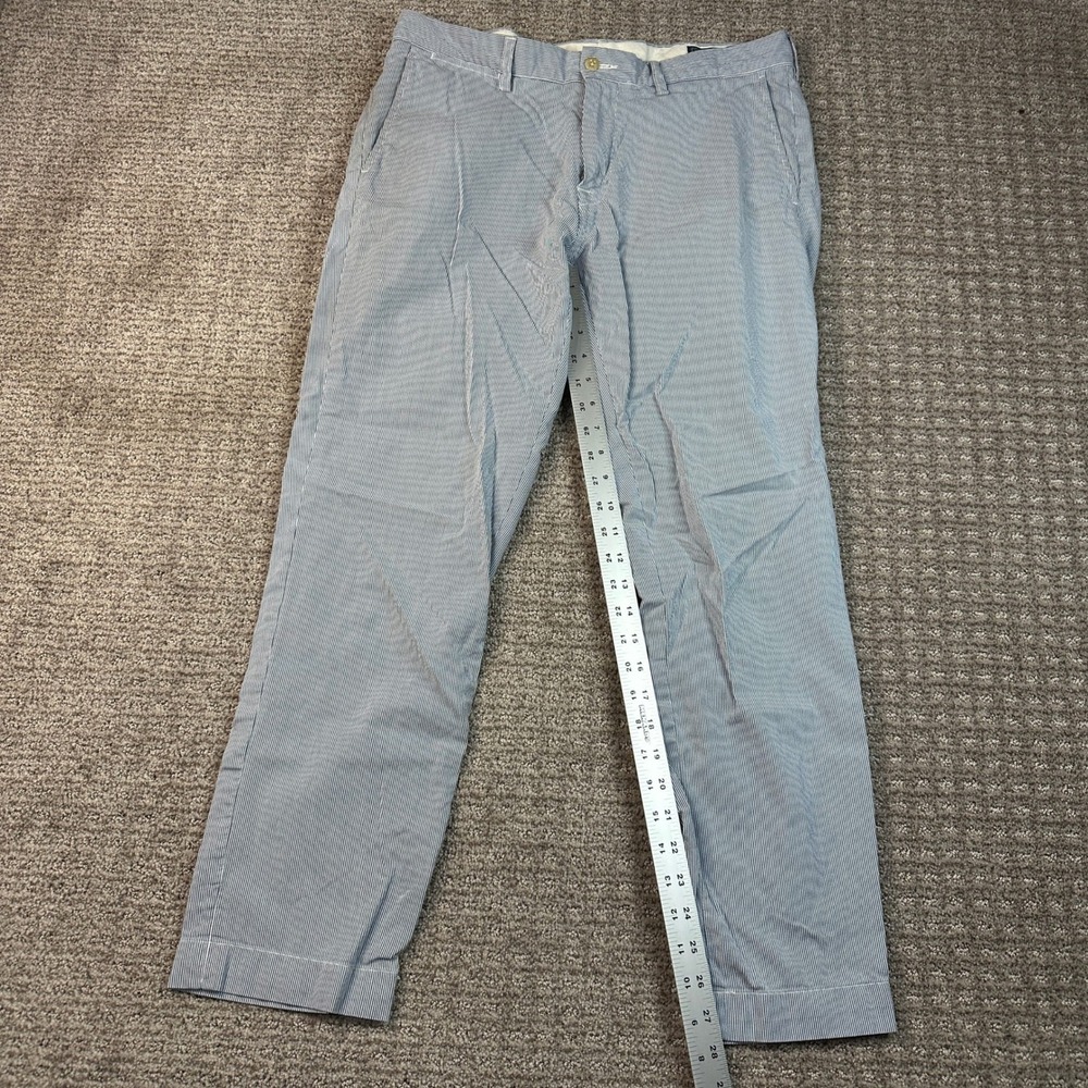 Polo Ralph Lauren Men Blue White Seersucker Striped Chino Pants 34x30 (Fits 28) - Picture 4 of 8